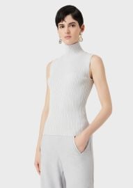 Viscosewool sleeveless top GIORGIO ARMANI Woman at Giorgio Armani